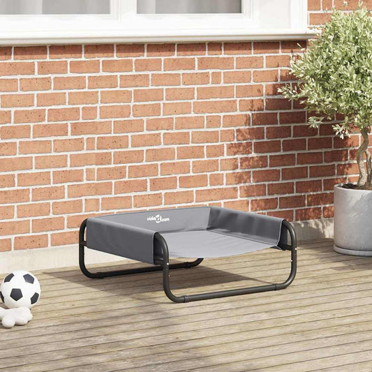 Cama para Cachorro Cinzento-claro s Tecido Oxford e Aço