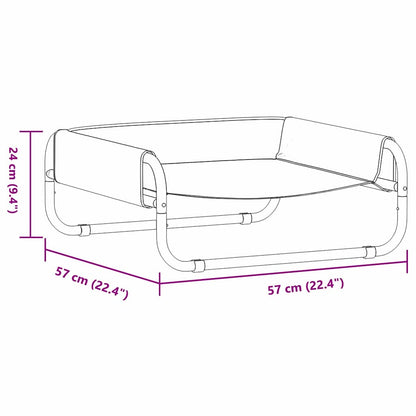 Cama para Cachorro Cinzento-claro s Tecido Oxford e Aço