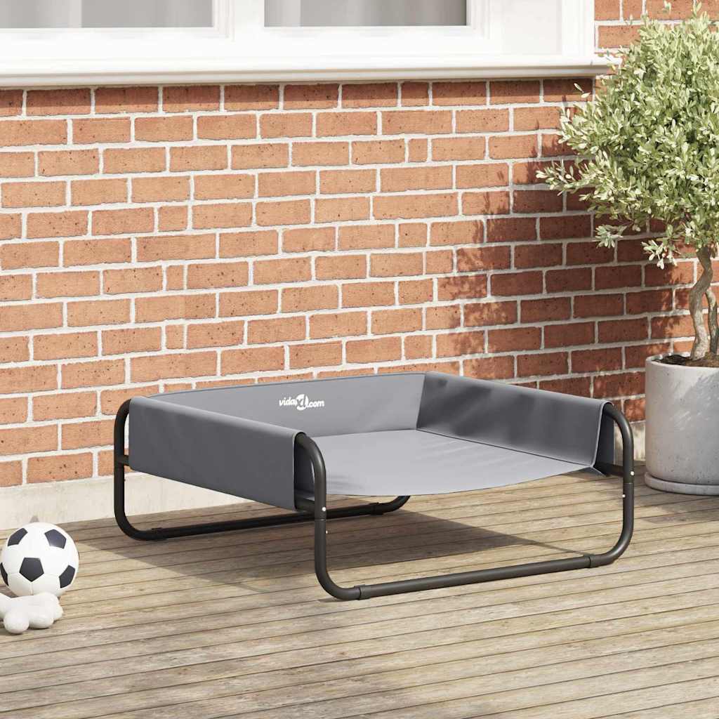 Cama para Cachorro Cinzento-claro m Tecido Oxford e Aço