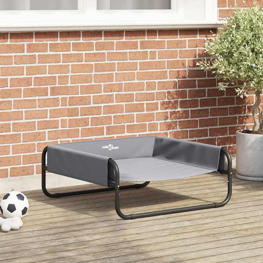 Cama para Cachorro Cinzento-claro m Tecido Oxford e Aço