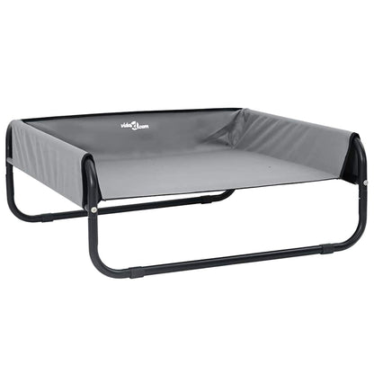 Cama para Cachorro Cinzento-claro m Tecido Oxford e Aço