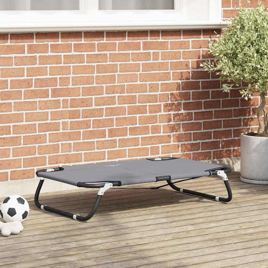Cama para Cachorro Cinzento-claro s Tecido Oxford e Aço