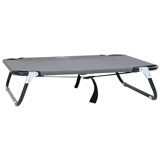 Cama para Cachorro Cinzento-claro s Tecido Oxford e Aço