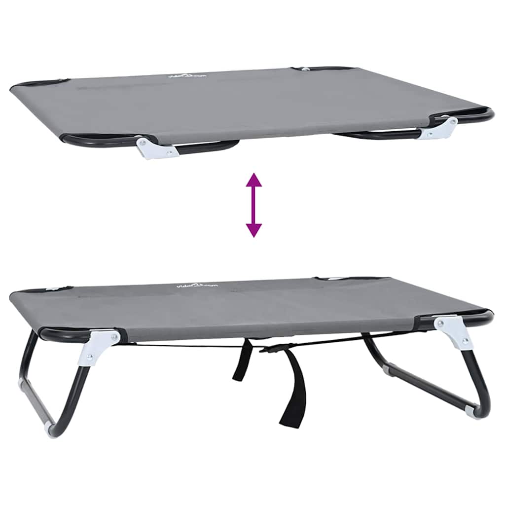 Cama para Cachorro Cinzento-claro s Tecido Oxford e Aço