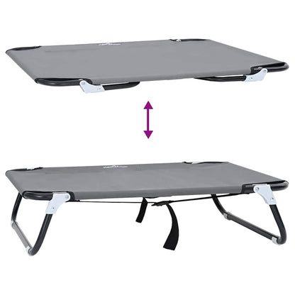 Cama para Cachorro Cinzento-claro s Tecido Oxford e Aço