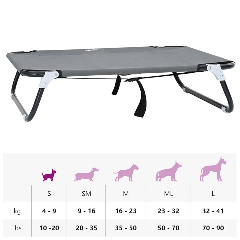 Cama para Cachorro Cinzento-claro s Tecido Oxford e Aço