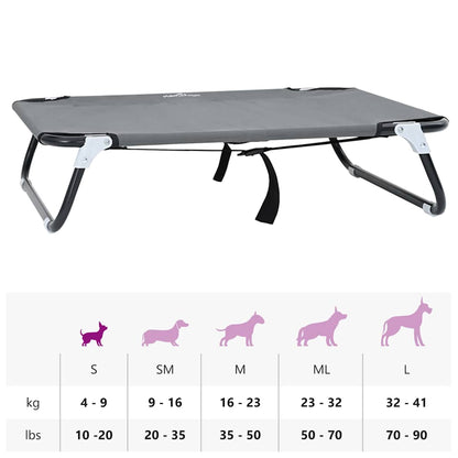 Cama para Cachorro Cinzento-claro s Tecido Oxford e Aço