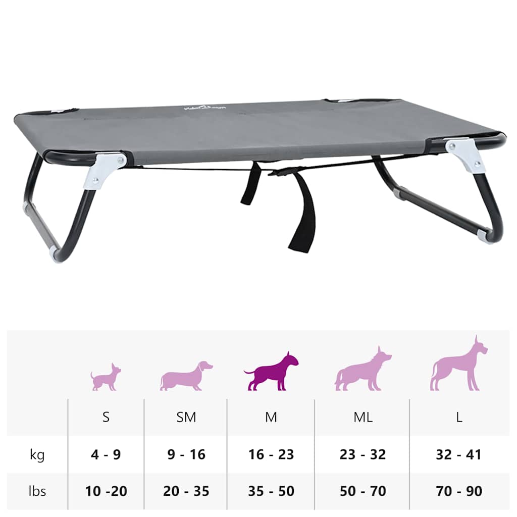 Cama para Cachorro Cinzento-claro m Tecido Oxford e Aço