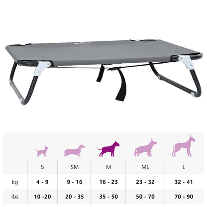Cama para Cachorro Cinzento-claro m Tecido Oxford e Aço