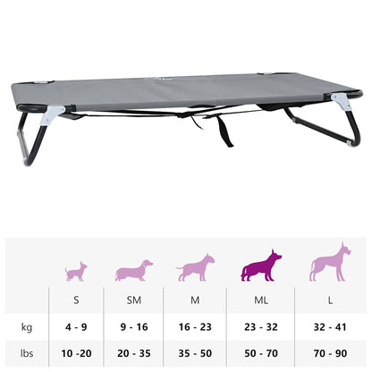 Cama para Cachorro Cinzento-claro 90 x 55 x 18 cm