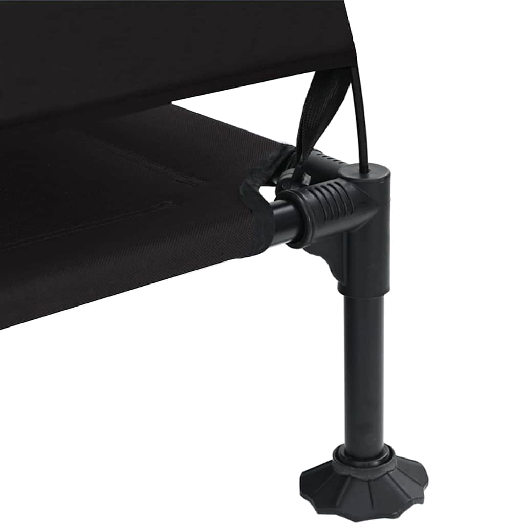 Cama Elevada para Cachorro Preto 127 x 81 x 108 cm Tecido e Aço