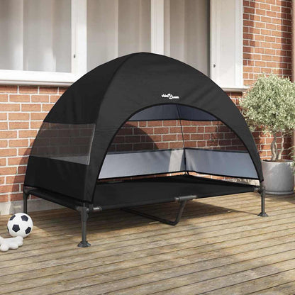 Cama Elevada para Cachorro Preto 127 x 81 x 108 cm Tecido e Aço
