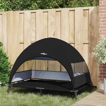 Cama Elevada para Cachorro Preto 127 x 81 x 108 cm Tecido e Aço
