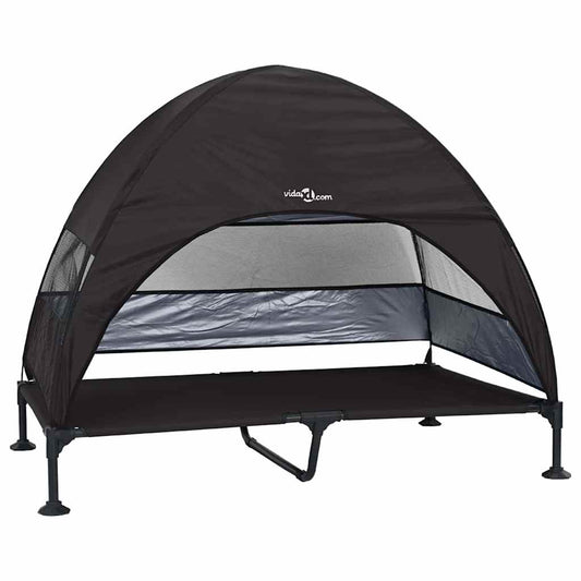 Cama Elevada para Cachorro Preto 127 x 81 x 108 cm Tecido e Aço