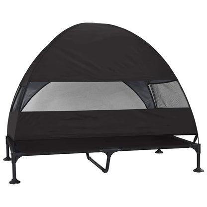 Cama Elevada para Cachorro Preto 127 x 81 x 108 cm Tecido e Aço