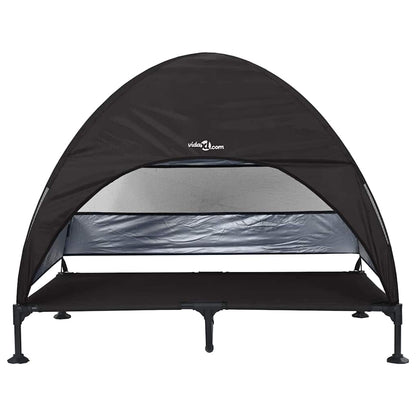 Cama Elevada para Cachorro Preto 127 x 81 x 108 cm Tecido e Aço