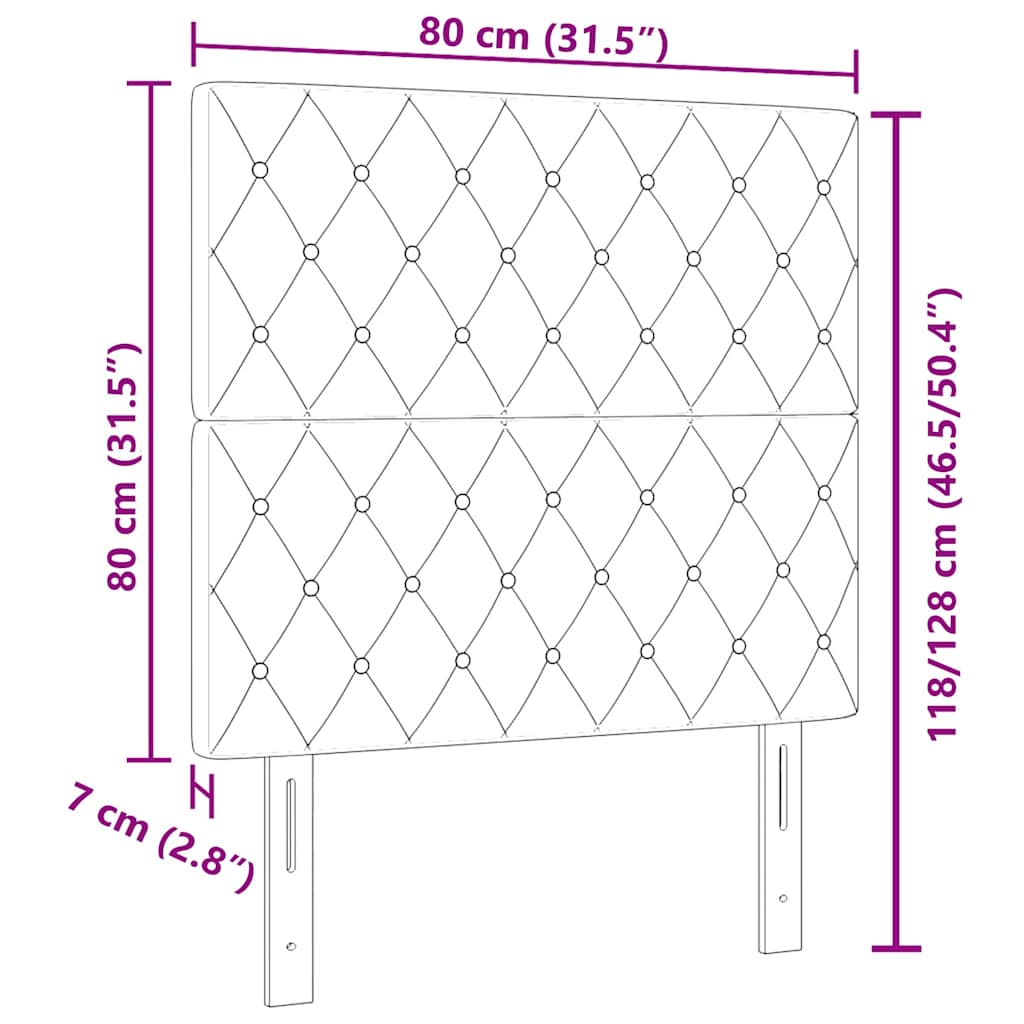 Cabeceira com cabeceira Cinzento-claro 80 cm Couro Sintético