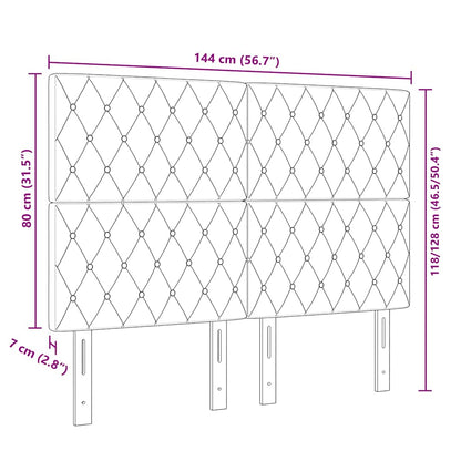 Cabeceira com cabeceira Cinzento-claro 144 cm Couro Sintético