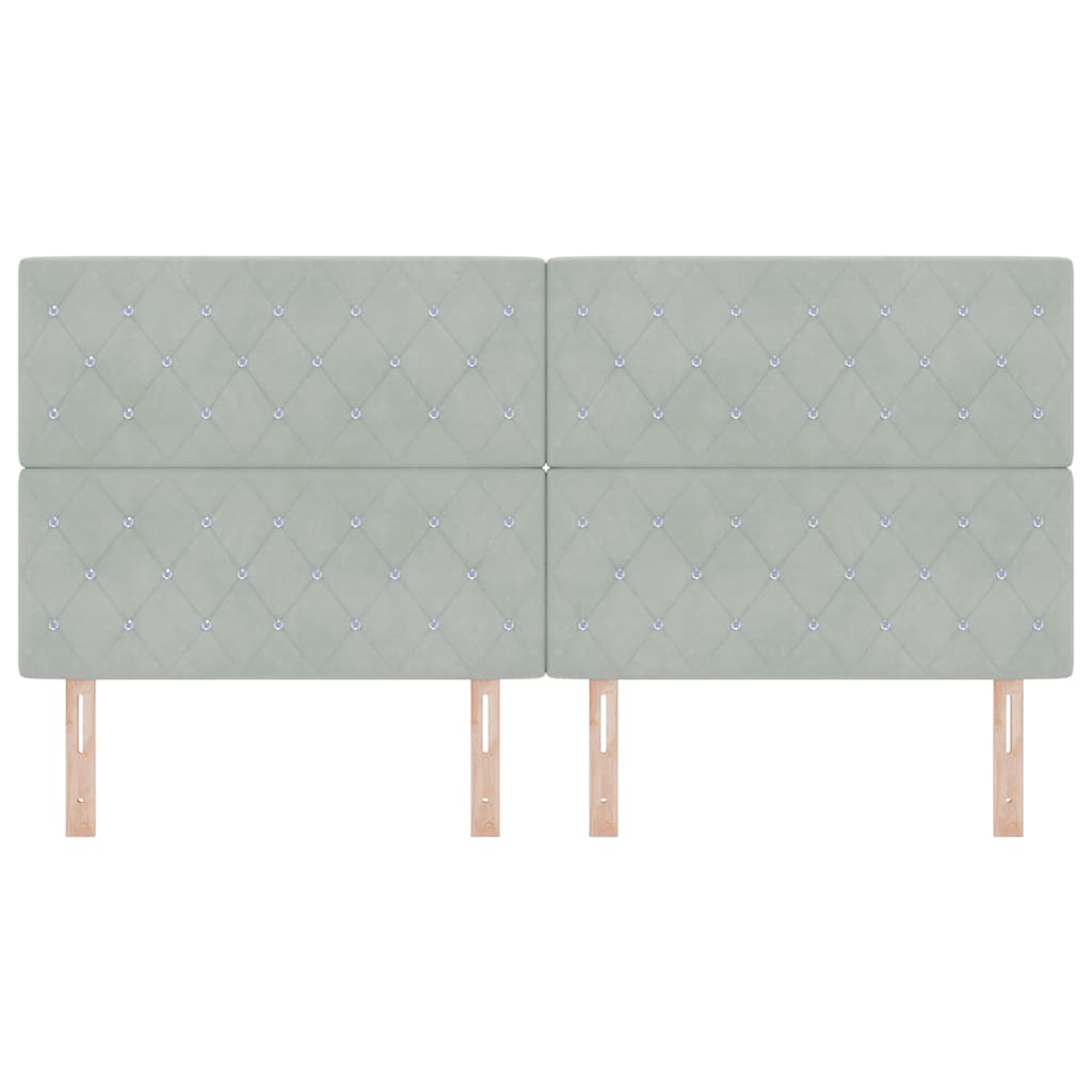 Cabeceira com cabeceira Cinzento-claro 200 cm Couro Sintético