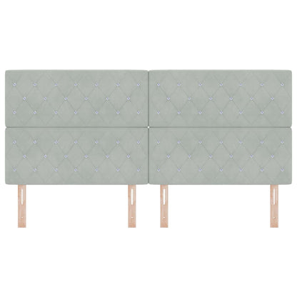 Cabeceira com cabeceira Cinzento-claro 200 cm Couro Sintético