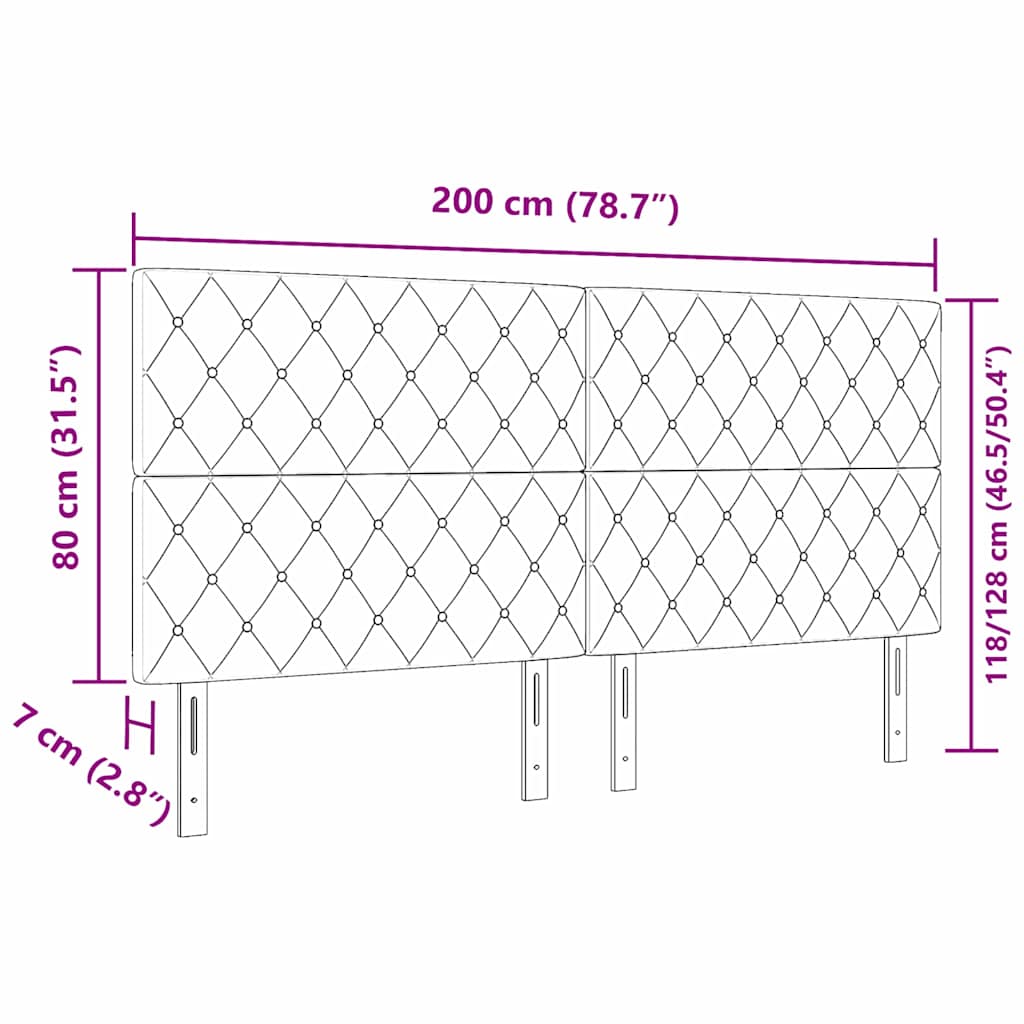 Cabeceira com cabeceira Cinzento-claro 200 cm Couro Sintético