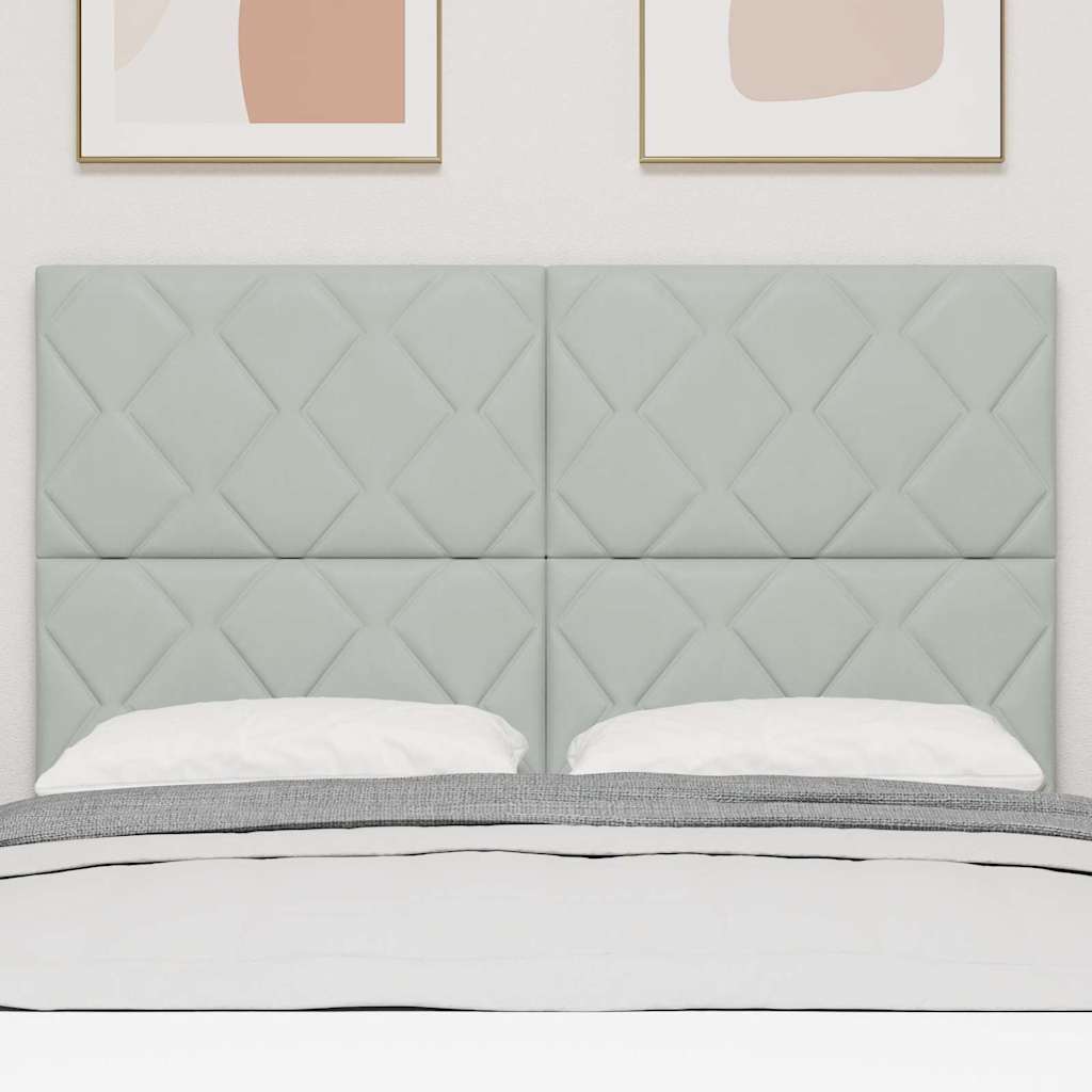 Cabeceira com cabeceira Cinzento-claro 144 cm Veludo
