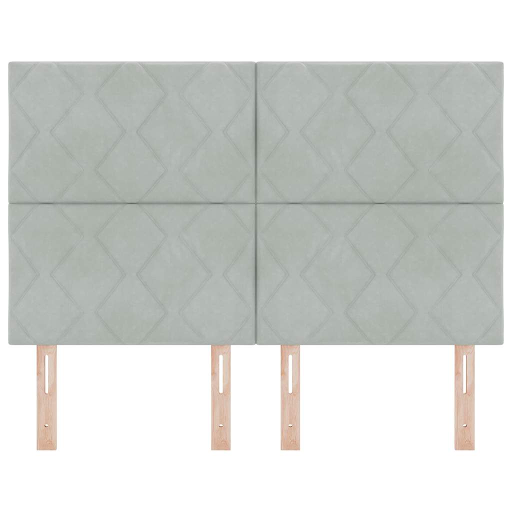 Cabeceira com cabeceira Cinzento-claro 144 cm Veludo