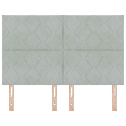 Cabeceira com cabeceira Cinzento-claro 144 cm Veludo