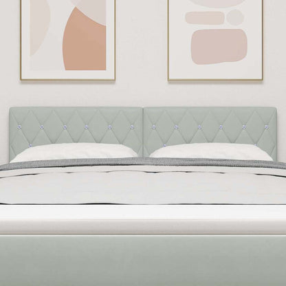 Cabeceira LED com cabeceira Cinzento-claro 144 cm Poliéster