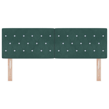 Cabeceira LED com cabeceira Verde Escuro 144 cm Poliéster