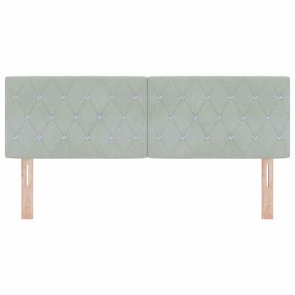 Cabeceira LED com cabeceira Cinzento-claro 160 cm Poliéster