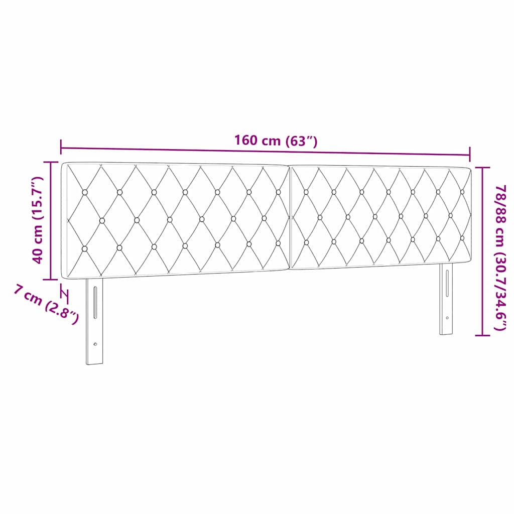 Cabeceira LED com cabeceira Cinzento-claro 160 cm Poliéster