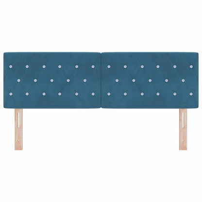 Cabeceira LED com cabeceira Manual Azul Escuro 160 cm Poliéster