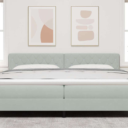 Cabeceira LED com cabeceira Cinzento-claro 200 cm Poliéster