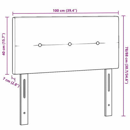Cabeceira LED com luzes de tira LED Cinzeto 100 cm Poliéster
