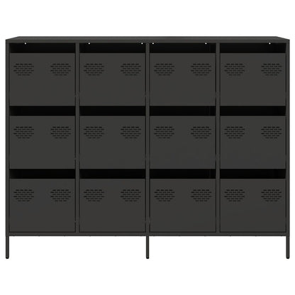 Aparador 135x39x103,5 cm aço laminado a frio preto