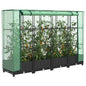 Canteiro elevado com cobertura para estufa, estilo rattan, 160x40x123 cm