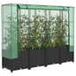 Canteiro elevado com cobertura de estufa estilo rattan 160x40x138 cm