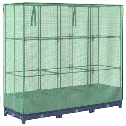 Canteiro elevado com cobertura para estufa, estilo rattan, 120x40x123 cm