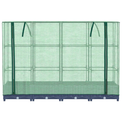 Canteiro elevado com cobertura para estufa, estilo rattan, 160x40x123 cm
