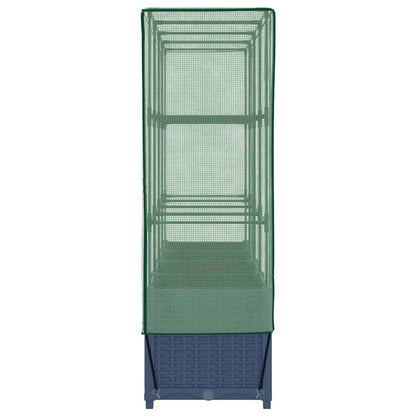 Canteiro elevado com cobertura de estufa estilo rattan 160x40x138 cm