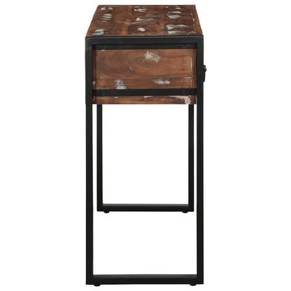 Mesa consola multicor 100x35x75 cm madeira maciça recuperada