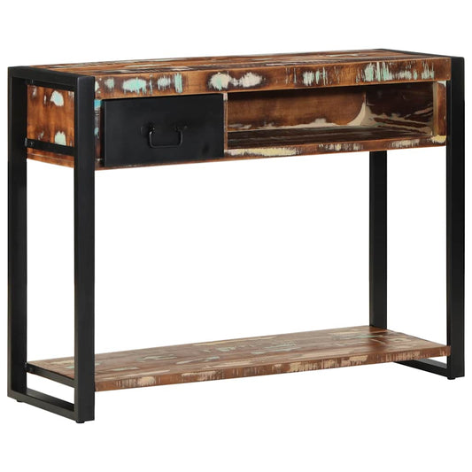 Mesa consola multicor 100x35x75 cm madeira maciça recuperada