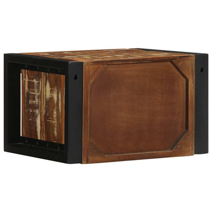 Mesa de cabeceira multicor 40x35x25cm madeira maciça recuperada