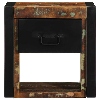 Mesa de cabeceira multicor 40x35x40cm madeira maciça recuperada