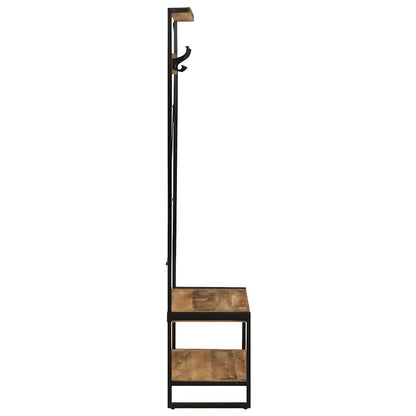 Suporte para roupas 80x40x190cm madeira mangueira maciça áspera