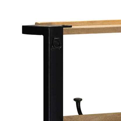 Suporte para roupas 80x40x190cm madeira mangueira maciça áspera