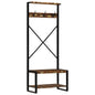 Suporte para roupas 80x40x190 cm madeira reciclada maciça