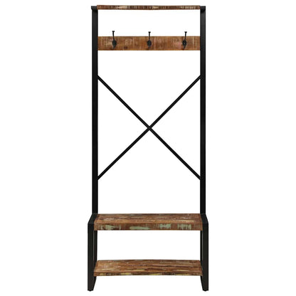 Suporte para roupas 80x40x190 cm madeira reciclada maciça