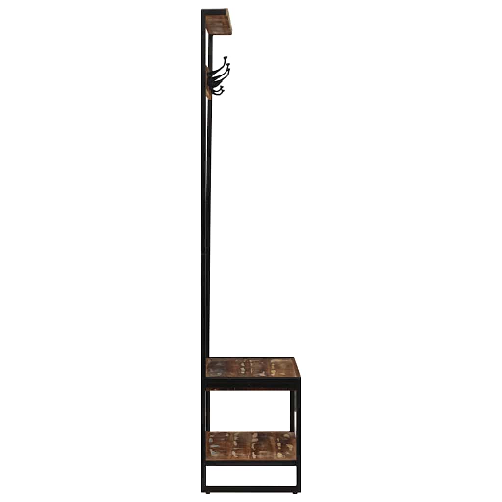 Suporte para roupas 80x40x190 cm madeira reciclada maciça